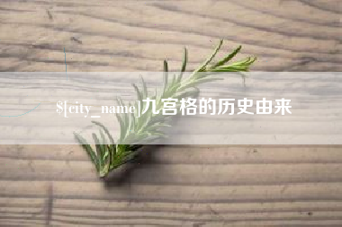 丽水九宫格的历史由来