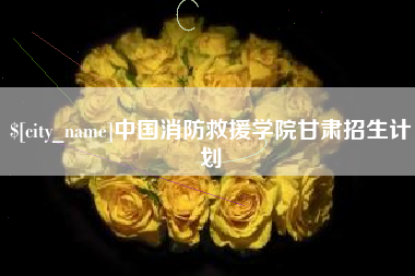 丽水中国消防救援学院甘肃招生计划