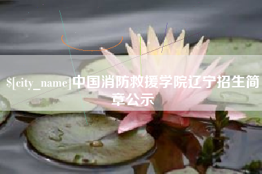 丽水中国消防救援学院辽宁招生简章公示