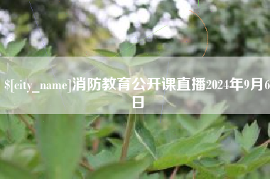 丽水消防教育公开课直播2024年9月6日