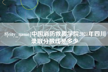 丽水中国消防救援学院2021年四川录取分数线是多少
