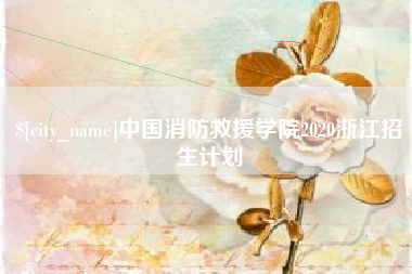 丽水中国消防救援学院2020浙江招生计划