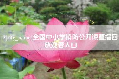 丽水全国中小学消防公开课直播回放观看入口