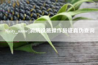 丽水消防设施操作员证真伪查询