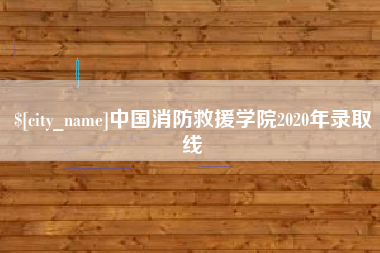 丽水中国消防救援学院2020年录取线