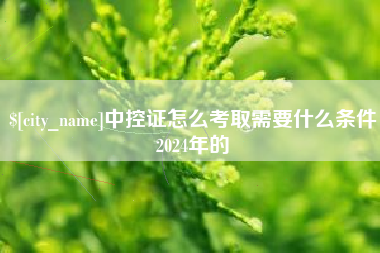 丽水中控证怎么考取需要什么条件2024年的
