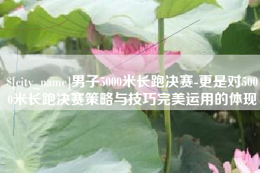 丽水男子5000米长跑决赛-更是对5000米长跑决赛策略与技巧完美运用的体现