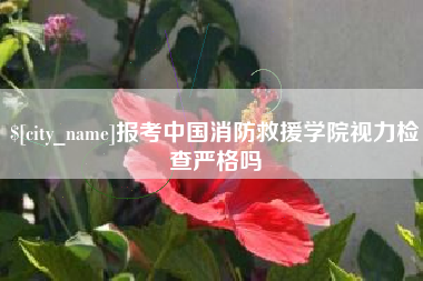 丽水报考中国消防救援学院视力检查严格吗