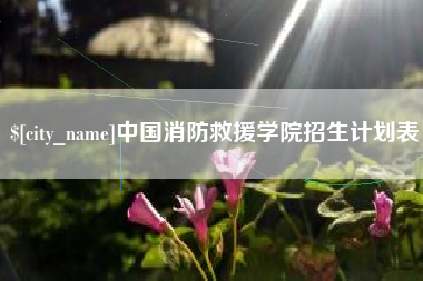 丽水中国消防救援学院招生计划表