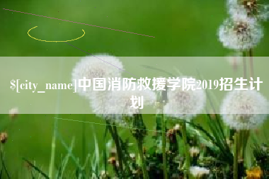 丽水中国消防救援学院2019招生计划