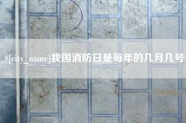 丽水我国消防日是每年的几月几号